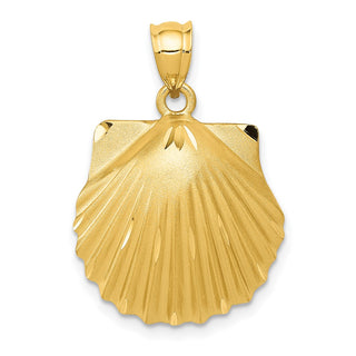 14k Yellow Gold Seashell Pendant C129