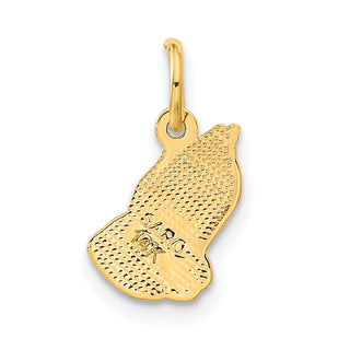 14k Yellow Gold Praying Hands Charm C1304