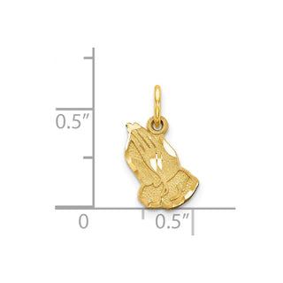 14k Yellow Gold Praying Hands Charm C1304