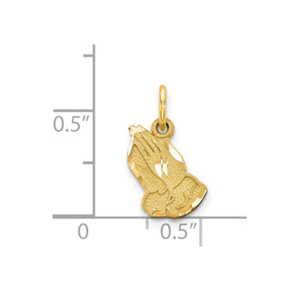 14k Yellow Gold Praying Hands Charm C1304