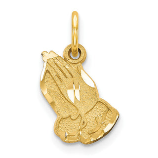 14k Yellow Gold Praying Hands Charm C1304