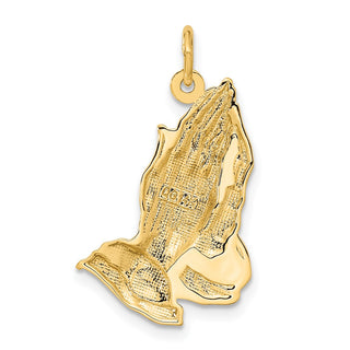 14k Yellow Gold Praying Hands Pendant C1305