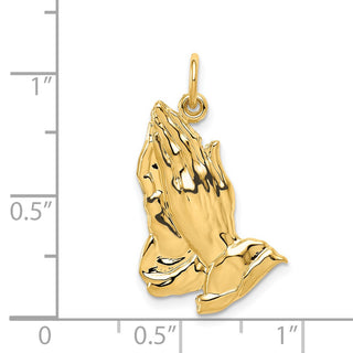14k Yellow Gold Praying Hands Pendant C1305