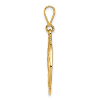14k Yellow Gold Praying Hands and Serenity Prayer Pendant