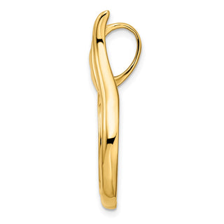 14k Yellow Gold 16.5mm Curved Teardrop Prong Coin Bezel Pendant - Fits 1/10 oz American Eagle and 1/10 oz Krugerrand