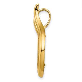 14k Yellow Gold 17.8mm Curved Teardrop Prong Coin Bezel Pendant - Fits US $2.50 Liberty and Other Coins