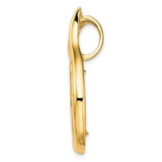 14k Yellow Gold 21.6mm Curved Teardrop Prong Coin Bezel Pendant - Fits US $5 Bald Eagle and US $5 Congressional