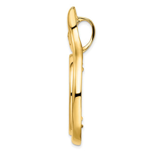 14k Yellow Gold 27mm Curved Teardrop Prong Coin Bezel Pendant - Fits 1/2 oz American Eagle, US $10 Liberty, and Other Coins