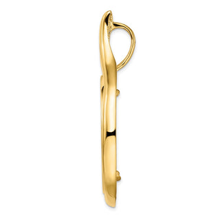 14k Yellow Gold 34.2mm Curved Teardrop Prong Coin Bezel Pendant - Fits US $20 Liberty and US $20 St. Gaudens