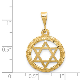14k Yellow Gold Star Of David Pendant