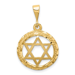 14k Yellow Gold Star Of David Pendant