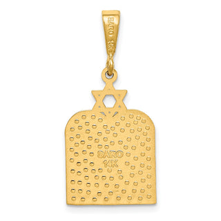 14k Yellow Gold Polished Torah w/Star Of David Charm
