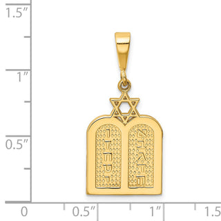 14k Yellow Gold Polished Torah w/Star Of David Charm