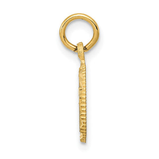 14k Yellow Gold Eternal Life Cross in Circle Charm C1314