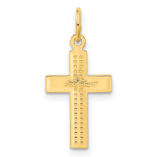 14k Yellow Gold Small Diamond-Cut Cross Pendant
