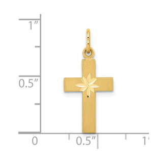 14k Yellow Gold Small Diamond-Cut Cross Pendant
