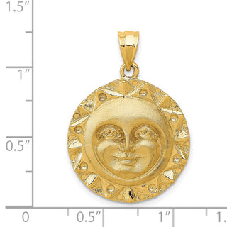 14k Yellow Gold Sun Pendant C135