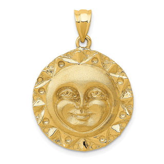 14k Yellow Gold Sun Pendant C135