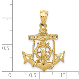 14k Yellow Gold Mariners Cross Pendant C139