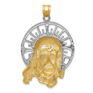 14k Yellow, White and Rose Gold Jesus Pendant