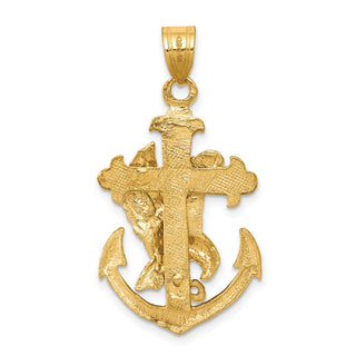 14k Yellow Gold Mariners Cross with Eagle Pendant