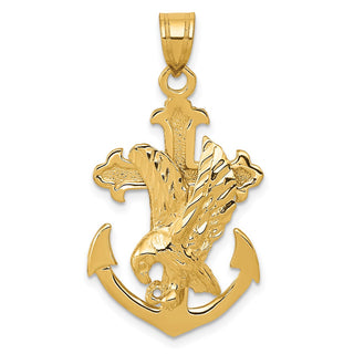 14k Yellow Gold Mariners Cross with Eagle Pendant