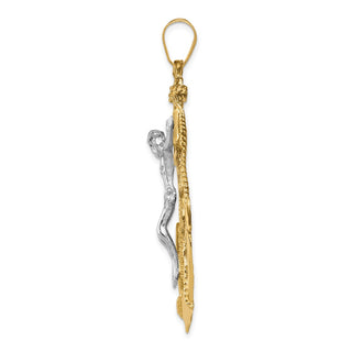 14k Yellow and White Gold Mariners Crucifix Pendant C1419