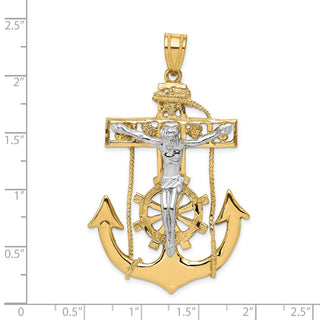 14k Yellow and White Gold Mariners Crucifix Pendant C1419