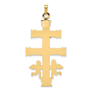 14k Yellow and White Gold Cara Vaca Crucifix Pendant C1427