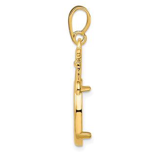 14k Yellow Gold 14mm Fancy Pointed & Curved Prong Coin Bezel Pendant - Fits 1/20 oz Maple Leaf and Other Coins