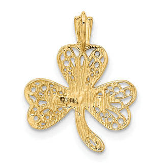 14k Yellow Gold Filigree Shamrock Pendant