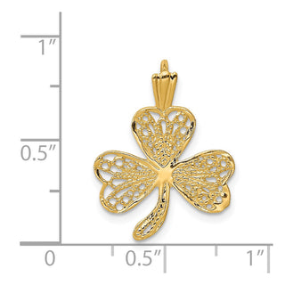 14k Yellow Gold Filigree Shamrock Pendant