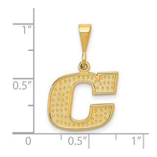 14k Yellow Gold Initial C Pendant C1449-C