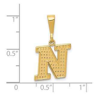 14k Yellow Gold Initial N Pendant C1449-N