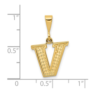 14k Yellow Gold Initial V Pendant C1449-V