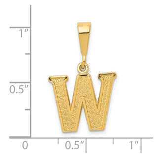 14k Yellow Gold Initial W Pendant C1449-W