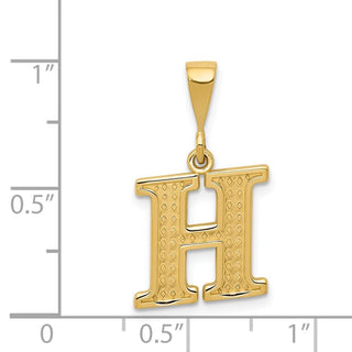 14k Yellow Gold Initial H Pendant C1449-H