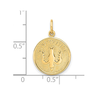 14k Yellow Gold Confirmation w/Dove Medal Charm