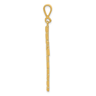 14k Yellow Gold Nugget-Style Cross Pendant C1464