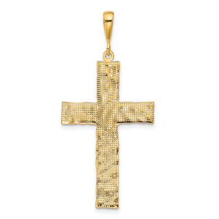 14k Yellow Gold Nugget-Style Cross Pendant C1464