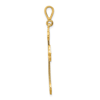 14k Yellow Gold Budded Cross Pendant C1474