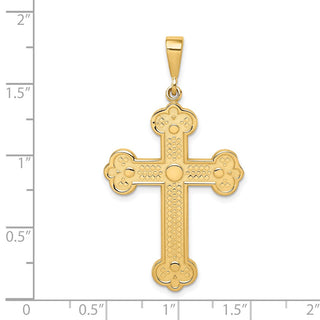 14k Yellow Gold Budded Cross Pendant C1474