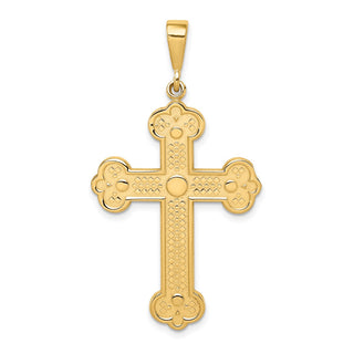 14k Yellow Gold Budded Cross Pendant C1474