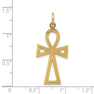 14K Yellow Gold Ankh Cross Charm C1475