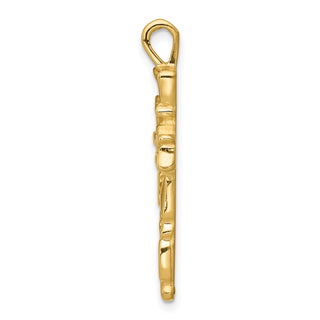 14k Yellow Gold Nugget-Style Cross Pendant C1480