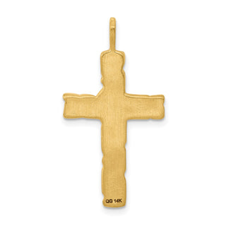 14k Yellow Gold Nugget-Style Cross Pendant C1480
