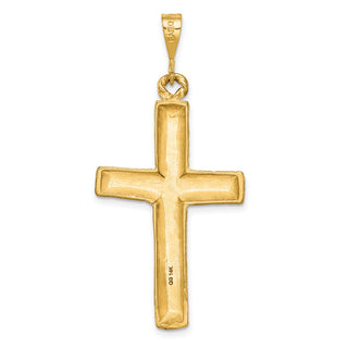 14k Yellow Gold Diamond-Cut Cross Pendant