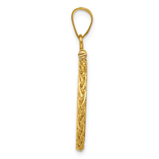 14k Yellow Gold 3mm Wheat Chain Screw Top 16.5mm Coin Bezel Pendant - Fits 1/10 oz American Eagle and 1/10 oz Krugerrand