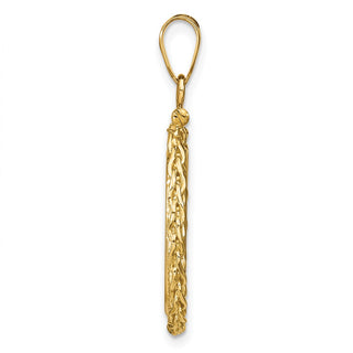 14k Yellow Gold 3mm Wheat Chain Screw Top 17.8mm Coin Bezel Pendant - Fits US $2.50 Liberty and Other Coins