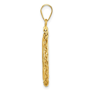 14k Yellow Gold 3mm Wheat Chain Screw Top 18mm Coin Bezel Pendant - Fits 1/10 oz Cat, 1/10 oz Panda, and US Dime